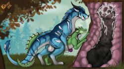 anal animal_genitalia animal_penis anus ball_tuft balls bodily_fluids cum draco_(zephyrthedrake) dragon duo ejaculation equine_genitalia equine_penis feher felkin feral genital_fluids genitals hi_res hybrid_genitalia hybrid_penis internal knot knotted_equine_penis knotted_penis male male/male masturbation mythological_creature mythological_scalie mythology nature nature_background open_mouth penis scalie sex tuft