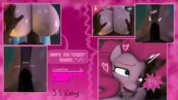 16:9 3d_(artwork) 4k absurd_res anthro ass big_butt biped blue_clothing clothing dialogue digital_media_(artwork) dj_ballistic5 equid equine eyebrows female female_penetrated friendship_is_magic genitals hair hasbro heart_eyes heart_symbol hi_res looking_pleasured male male/female male_penetrating mammal meddlingbee my_little_pony penetration penile penile_penetration penis pink_body pink_hair pinkie_pie_(mlp) sex speech_bubble text thick_thighs tongue tongue_out vaginal_penetration vulva widescreen