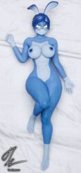 3d 3d_model black_panties blue_body blue_fur blue_skin blue_skinned_female bonnie_(fnaf) bonnie_(fnia) bunny_girl bunnygirl exposed_breasts five_nights_at_freddy's five_nights_in_anime fnia fnia_oc furry furry_breasts furry_female hi_res horny_female huge_breasts no_bra on_bed rabbit rabbit_girl simple_background solo solo_female tdezetr toy_bonnie_(fnaf) toy_bonnie_(fnia) unavailable_at_source white_background