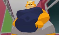 animated animation anthro big_belly big_breasts chubby fat furry male_focus male_only morbidly_obese morbidly_obese_male overweight sleepyras solo_male tagme video