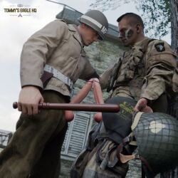 army exhibitionism frottage frotting gay gay_male gay_sex medal_of_honor_airborne military outdoors precum soldier soldiers tommys_eagle_hq uniform ww2