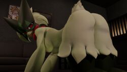 2025 3d 3d_(artwork) anthro anus ass ass_focus ass_up blender boobs_out breasts breasts female female_focus female_only furry furry_female furry_only green_fur kivi976 looking_at_viewer meowscarada naked naked_female pokemon pokemon_(species) pussy red_eyes smile solo solo_female thick thick_ass thick_legs thick_thighs thighs tits_out tongue tongue_out underwear