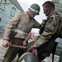 army exhibitionism frottage frotting gay gay_male gay_sex medal_of_honor_airborne military outdoors precum soldier soldiers tommys_eagle_hq uniform ww2