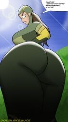 accidental_growth clothed dialogue doubleksauce giantess giantess_growth huge_ass huge_breasts invincible_(tv_series) looking_down prank shrinking_rae superheroine tagme