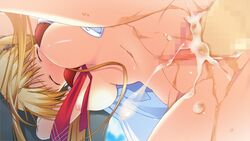 blonde_hair breasts censored closed_eyes female game_cg kagami_inori narumi_suzune navel nipples sex tied_hair tojita_sekai_no_tori_colony twintails vaginal_penetration