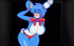 alternate_breast_size android animatronic anthro big_breasts blue_body blue_fur blue_hair blue_skin bow bowtie breasts breasts_bigger_than_head bunny_ears bunny_girl bunny_tail bunnygirl camera camera_view cleavage deviantart deviantart_link ear edit edited featureless_breasts five_nights_at_freddy's five_nights_in_anime fnaf fnia freckles freckles_on_face furry gameplay_mechanics gigantic_breasts green_eyes huge_breasts mairusu-paua no_nipples open_mouth pose posing rabbit rabbit_girl red_panties red_thong ribbon robot robot_girl robot_humanoid seductive solo teasing thick_thighs thighs thong toy_bonnie_(fnaf) toy_bonnie_(fnia) transparent_background white_body white_fur white_skin wink winking winking_at_viewer