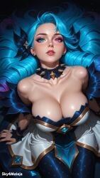 ai_generated big_breasts breasts cleavage dress female gwen_(league_of_legends) heterochromia large_breasts league_of_legends riot_games seductive sky4maleja solo