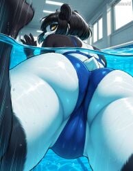 1girl 1girls action_pose ai_generated animal_humanoid anthro ass big_butt black_body black_fur black_hair bra butt_focus camel_toe clothed clothing curvy_figure digital_media_(artwork) felid female female_only fur furry furry_female furry_only genitals giant_panda guzno guznoai hair half-closed_eyes hi_res huge_ass huge_butt humanoid looking_at_viewer looking_back looking_back_at_viewer low-angle_view mammal mammal_humanoid motion_lines multicolored_body multicolored_fur narrowed_eyes pantherine partially_clothed pool pose presenting presenting_hindquarters presenting_pussy pussy rear_view solo stable_diffusion swimming swimming_pool swimwear tail thick_thighs two_tone_body two_tone_fur underwater underwear ursid water wet white_body white_fur wide_hips yellow_eyes yiff