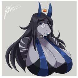anthro anthro_only artjwink big_breasts breasts cleavagr female fish huge_breasts jwinkz shark
