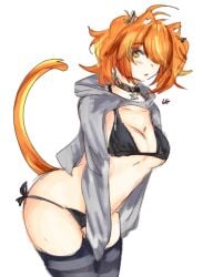 2022 2022art bigoldstinker bikini cat_girl catgirl female neko thighhighs