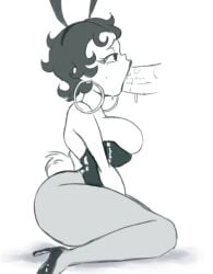 betty_boop big_breasts breasts fellatio female kneeling male oral oral_sex penis playboy_bunny