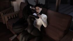 ass blender choking clothed_male_nude_female da.nilkaz_(modeler) dark-skinned_female face_lick female femdom furry naked_female on_lap questionable_consent saliva scp-1471-a skull_head strikefrommidnight white_female