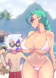 1boy 1girls age_difference ass beach beer big_ass big_breasts big_butt big_hips big_thighs bikini bikini_top blue_eyes boosty breasts busty dgoger disney female green_hair high_resolution hips male/female massive_ass massive_boobs massive_breasts massive_butt massive_hips massive_thighs massive_tits milf odalia_blight older_female older_woman_and_younger_boy smile sunglasses the_collector_(the_owl_house) the_owl_house thick_thighs thighs voluptuous voluptuous_female white_hair