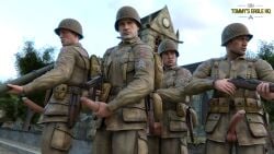 army erection exhibitionism gay gay_male gay_sex group medal_of_honor_airborne military outdoors soldier soldiers tommys_eagle_hq uniform ww2