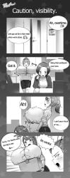 2females 2girls 2women 4_panel_comic 4koma alternate_version_available big_breasts big_breasts breasts breasts bursting_breasts comic english_translation female female_focus female_only huge_breasts huge_breasts large_breasts large_tits masamasa office_lady tagme women