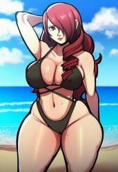 ai_generated beach bikini kirijou_mitsuru mitsuru_kirijo persona persona_3 persona_3_portable persona_3_reload seasonedcum swimsuit