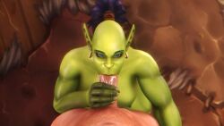 1boy 1girls 3d 3d_animation animated areolae big_breasts blizzard_entertainment blowjob blue_eyes breasts deepthroat earrings fellatio female green_body green_skin human human_male light-skinned_male light_skin male male_pov nipples noname55 oral oral_penetration oral_sex orc orc_(warcraft) orc_female penis penis_in_mouth ponytail pov saliva saliva_on_penis shorter_than_30_seconds sound sound_effects straight tagme thick_penis unseen_male_face video warcraft