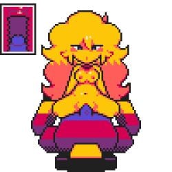 blue_penis cum_in_pussy fluffy_hair fully_naked game_creator nokosprite_ pussy red_shirt sitting_on_penis sitting_on_person smile x-ray yellow_skin