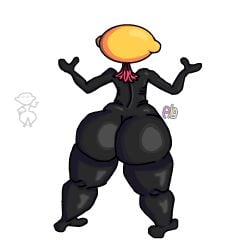 ass ass back back_view behind_view big_ass big_butt black_skin bottom_heavy dark_skin fat_ass fat_butt fat_thighs friday_night_funkin heavy_bottom huge_ass huge_booty huge_butt humanoid lemon lemon_demon monster_(friday_night_funkin) oiled_skin pixel_art purpleyblack thick_hips thick_thighs