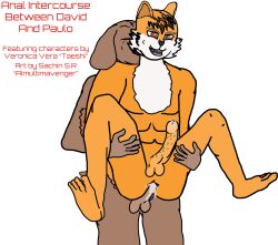 absurd_res aged_up almultimavenger anal anthro anus balls barbed_humanoid_penis bittersweet_candy_bowl canid canine canis david_(bcb) domestic_cat domestic_dog duo erection felid feline felis genitals hi_res humanoid_genitalia humanoid_penis hybrid_genitalia hybrid_penis male male/male mammal paulo_(bcb) penile_spines penis sex