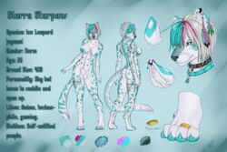 1futa anthro english_text feline female fur furry futa_only futanari herm intersex jogauni leopard mammal model_sheet penis piercing pussy rielity sierra_starpaw simple_background solo spots starpaw tattoo teal text