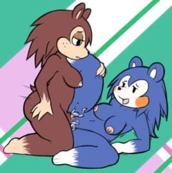 2014 aintsmart animal_crossing areola breasts cum cum_in_pussy cum_inside duo female furry futa_on_female futanari hedgehog incest intersex mabel_able mammal nintendo nipples penetration sable_able vaginal_penetration