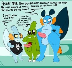 1upgobbo anthro big_penis blue_body dialogue eyewear father_(lore) father_and_child_(lore) father_and_son_(lore) feet generation_2_pokemon generation_3_pokemon genitals glasses grandparent_(lore) green_body group hi_res imminent_incest imminent_sex jay_(1upgobbo) larvitar male male/male mudkip nah_(1upgobbo) nintendo parent_(lore) parent_and_child_(lore) parent_and_son_(lore) penis penis_size_difference pokemon pokemon_(species) scarf size_difference son_(lore) swampert tail thick_thighs trio xavier_(1upgobbo)