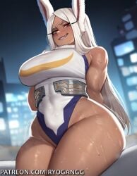 ai_generated large_ass large_breasts miruko my_hero_academia naughty_face ryogangg sweat