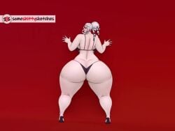 1girls ass_bigger_than_head ass_bigger_than_torso big_breasts bouncing_ass breasts_bigger_than_head bursting_butt butt_expansion cellulite fat_ass growth hyper hyper_ass hyper_hips hyper_thighs long_hair looking_back massive_ass rwby salem_(rwby) solo_female someshittysketches tagme thick_thighs video wide_hips