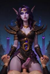 ai_generated anal anal_sex black_sclera blindparty civitai elf_futanari futa_on_futa futanari lingerie nudity penis purple_background purple_eyes purple_hair purple_skin sex tattoos void void_elf xal'atath