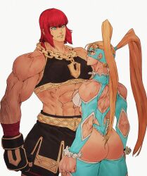 2girls abs ass breasts looking_at_another marisa_rossetti mika_nanakawa muscular_female rainbow_mika showdown size_difference street_fighter