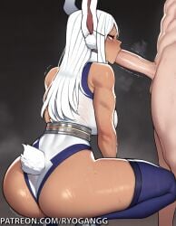 ai_generated large_ass large_breasts miruko my_hero_academia naughty_face ryogangg sweat