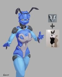 bionicle blue_body bunny_ears bunnysuit gali mask masked_female neoruke robot robot_girl toa toa_nuva yellow_eyes