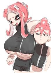 1boy 1girls agent_8_(octo_expansion) agent_8_(side_order) agent_8_(splatoon) areolae big_breasts bottom_heavy breasts breasts_bigger_than_head cephalopod curvaceous curvy curvy_figure duo female huge_breasts humanoid large_breasts lw5q7j male_agent_8_(splatoon) nintendo nipples octoling open_mouth red_eyes sketch splatoon splatoon_2 splatoon_2:_octo_expansion splatoon_3 splatoon_3:_side_order tentacle tentacle_hair voluptuous_female