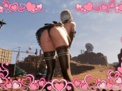 1girls 3d 3d_model android ass eve_(stellar_blade) female game game_screenshot light-skinned_female light_skin long_legs panties screenshot skirt stellar_blade thick_thighs thighhighs thighs upskirt yorha_2b