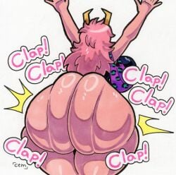 1girl 1girls ashido_mina ass ass_clapping ass_of_the_gods big_ass boku_no_hero_academia bubble_butt dress dress_lift dumptruck_ass female female_only horns huge_ass large_ass long_hair mina_ashido mina_ashido_time-skip mr.ctm mr_ctm my_hero_academia my_hero_academia_(finale) pink_body pink_hair pink_skin post-timeskip shaking_ass solo solo_female spankable_ass tagme throwing_it_back traditional_art traditional_media_(artwork) twerking