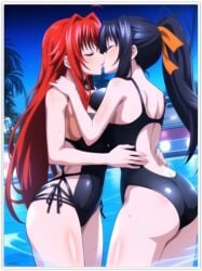 2females 2girls 2women ai_generated akeno_himejima flirting girl_on_girl girlfriend girlfriends high_school_dxd kissing lesbian_couple lesbian_kiss lesbian_sex lovers rias_gremory wife_and_wife yuri yuri yuri