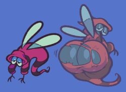 ass ass berryofmalice bug looking_at_viewer looking_back looking_back_at_viewer mosquito negatibuzz ripped_clothing sad wings yo-kai_watch