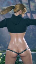 1girls ass ass_cleavage ass_focus big_ass blonde_hair butt_crack female female_only nina_williams omegaxsmash panties tekken tekken_8 thick_thighs