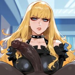 ai_generated angry dark-skinned_male illyana_rasputin interracial magik_(illyana_rasputin) magik_(marvel_rivals) marvel marvel_rivals