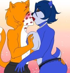 ass baxter_gagliardi breasts buff dimetria_borealis_vold discordmelody feline gilf groping ground_squirrel hunk italian kiss_marks lingerie lips lipstick long_hair luhyzi muscular orange_fur rodent smooch squirrel strong