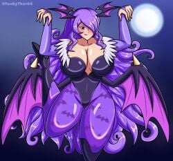 big_sister boots breasts camilla_(fire_emblem) cleavage cosplay covered_navel darkstalkers female fire_emblem fire_emblem_fates fire_emblem_heroes funkythor64 hair_over_one_eye huge_breasts incestuous_temptation large_breasts lipstick milf moon morrigan_aensland morrigan_aensland_(cosplay) naughty_face night onee-chan purple_eyes purple_hair seductive seductive_look seductive_smile skimpy_clothes skin_tight smile solo thick_thighs wings