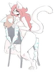 2024 anthro arm_tuft arms_tied_behind_back biped blue_stripes bound breast_squish breasts brown_hair chest_tuft domestic_cat elbow_tuft felid feline felis female from_front_position fur hair hand_on_shoulder hi_res huge_thighs larger_anthro larger_female legs_tied long_hair looking_down_at_partner male male/female mammal mastery_position medium_breasts noirchaton4 open_mouth plantigrade raised_tail red_eyes red_hair sex shoulder_tuft simple_background size_difference smaller_anthro smaller_male smile smiling_at_another smiling_at_partner squish striped_body striped_fur stripes tail thick_thighs tied_to_chair tuft white_body white_fur wide_hips