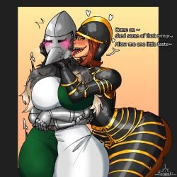 2d armor armored_female bashful big_ass big_breasts big_butt big_thighs black_armor blush brown_hair brunette_female brunette_hair cling clinging curvaceous curvy curvy_female curvy_figure embarrassed embarrassed_female english_text female female/female female_only flirtatious flirting flustered flustered_female furanshi heart_symbol hearts_around_head hourglass_figure huge_ass huge_breasts huge_butt knight knight_armor knight_helmet knight_on_monster lady_jackblade large_ass large_breasts large_butt large_thighs licking long_tongue masked_female massive_ass massive_boobs massive_breasts massive_butt massive_thighs massive_tits monster_girl monster_on_female oc original_character original_characters reptilian_eyes seducing seduction seductive sharp_teeth snake_eyes steel_armor sticking_ass_out sticking_out_ass sticking_out_tongue sticking_tongue_out teasing waist
