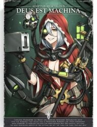 1girls adeptus_mechanicus adeptus_ridiculus cyborg english_text female female_only imperium_of_man large_breasts long_hair orange_eyes poster red_robe robes skull solo solo_female tagme techpriest text toaster warhammer_(franchise) warhammer_40k white_hair