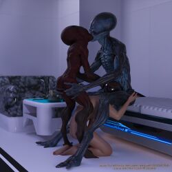 1:1 alien alien_humanoid asdwefr5508058 daz_studio fellatio fingering group group_sex hi_res human humanoid kissing latex_hood male male/male mammal nude oral penile sex submissive xenophilia