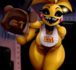 2d anthro five_nights_at_freddy's rakoongrey tagme toy_chica_(fnaf)