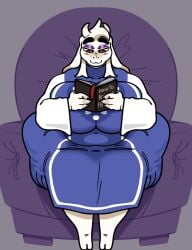 big_ass big_breasts big_breasts big_butt dio_(megokinho) furry games goat huge_ass huge_breasts megokinho milf reading reading_book sitting sitting_on_person toriel undertale undertale_(series)