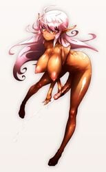 1futa areolae bare_shoulders bent_over breasts cal. collarbone cum cute dark_skin ejaculation elf futa_only futanari hair hanging_breasts highres huge_breasts huge_cock intersex long_breasts long_hair masturbation nipples nude orange_eyes original penis pink_hair pointy_breasts pointy_ears puffy_nipples shiny_skin solo uncensored veins veiny_penis