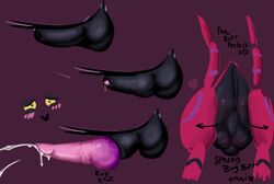 1boy arthropod ass blush centipede cum cum_on_penis cumshot erection feet fuzzballfox half-closed_eyes heart insect knot looking_at_viewer male male_only nintendo nude orgasm original_character penis pokemon precum purple_background razorpede red_skin scolipede sheath smile tail testicles text thick_thighs video_games wide_hips yellow_eyes